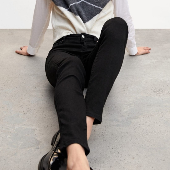 Mango High Rise Skinny Jeans size US 6 black - Picture 4 of 16